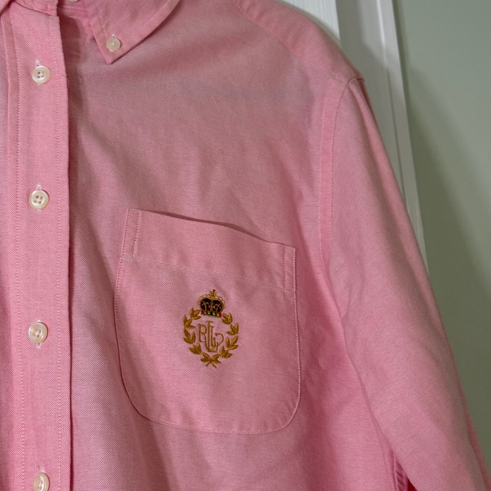 Brand new Ralph Lauren Pink Embroidered Button Down – Size 10 Petite